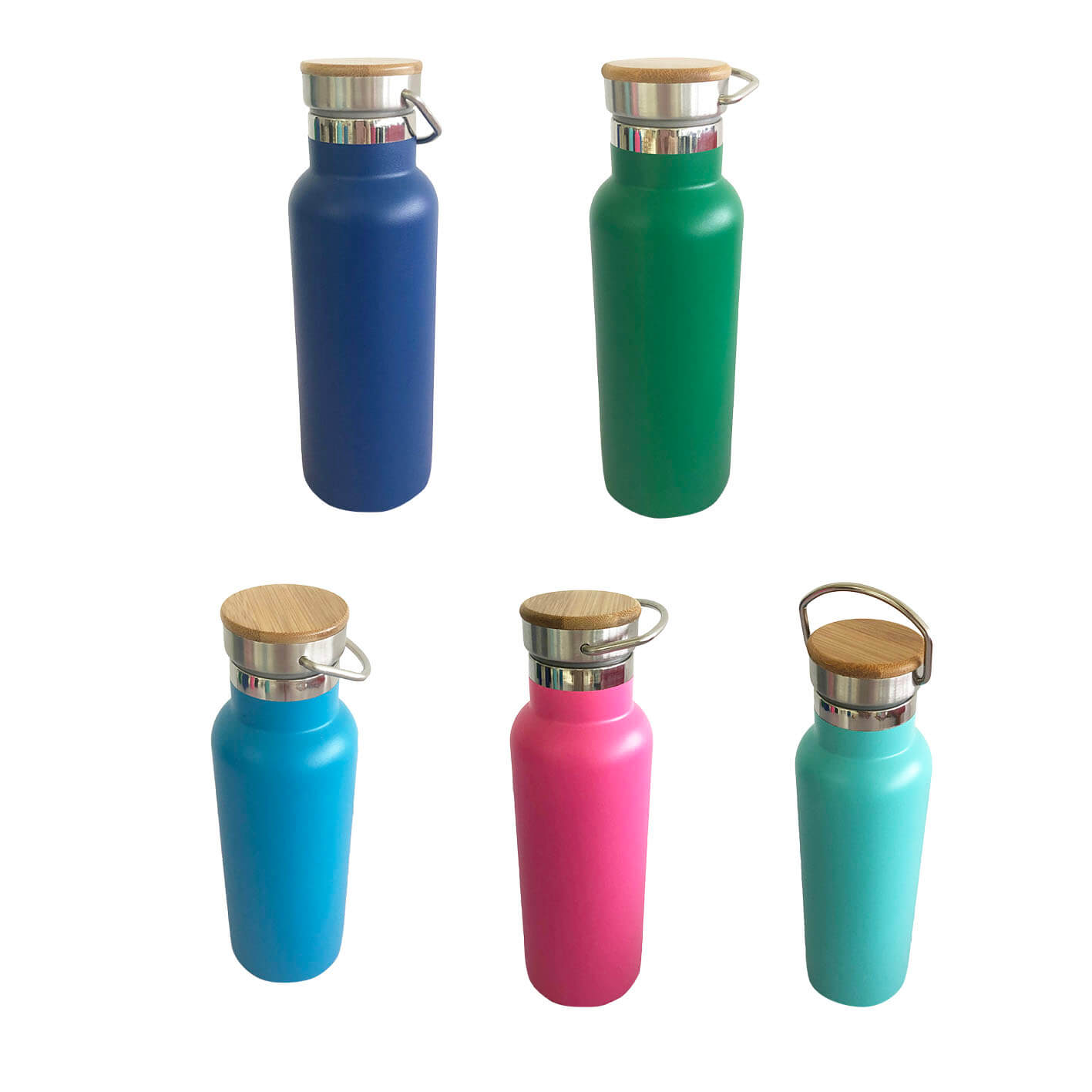 Double Wall Vacuum Bottle with Bamboo Lid